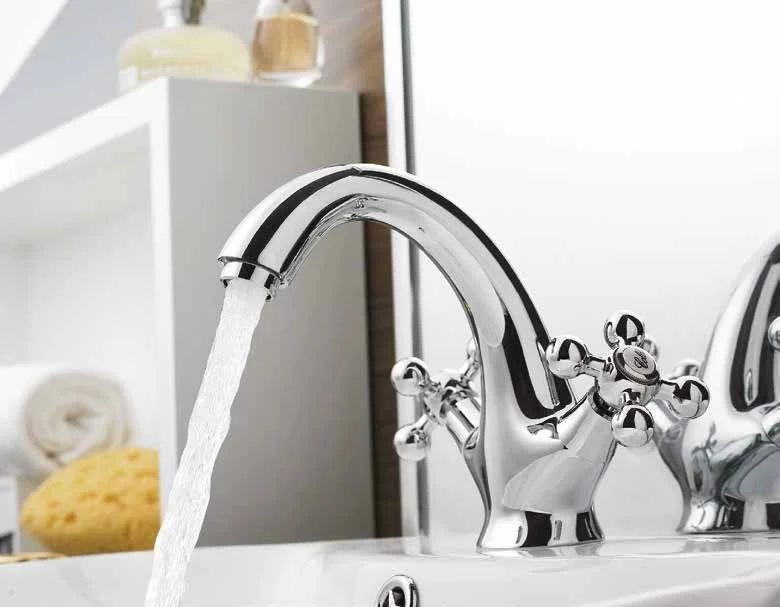 Смеситель двуручковый для раковины HAIBA HB1019 Хром