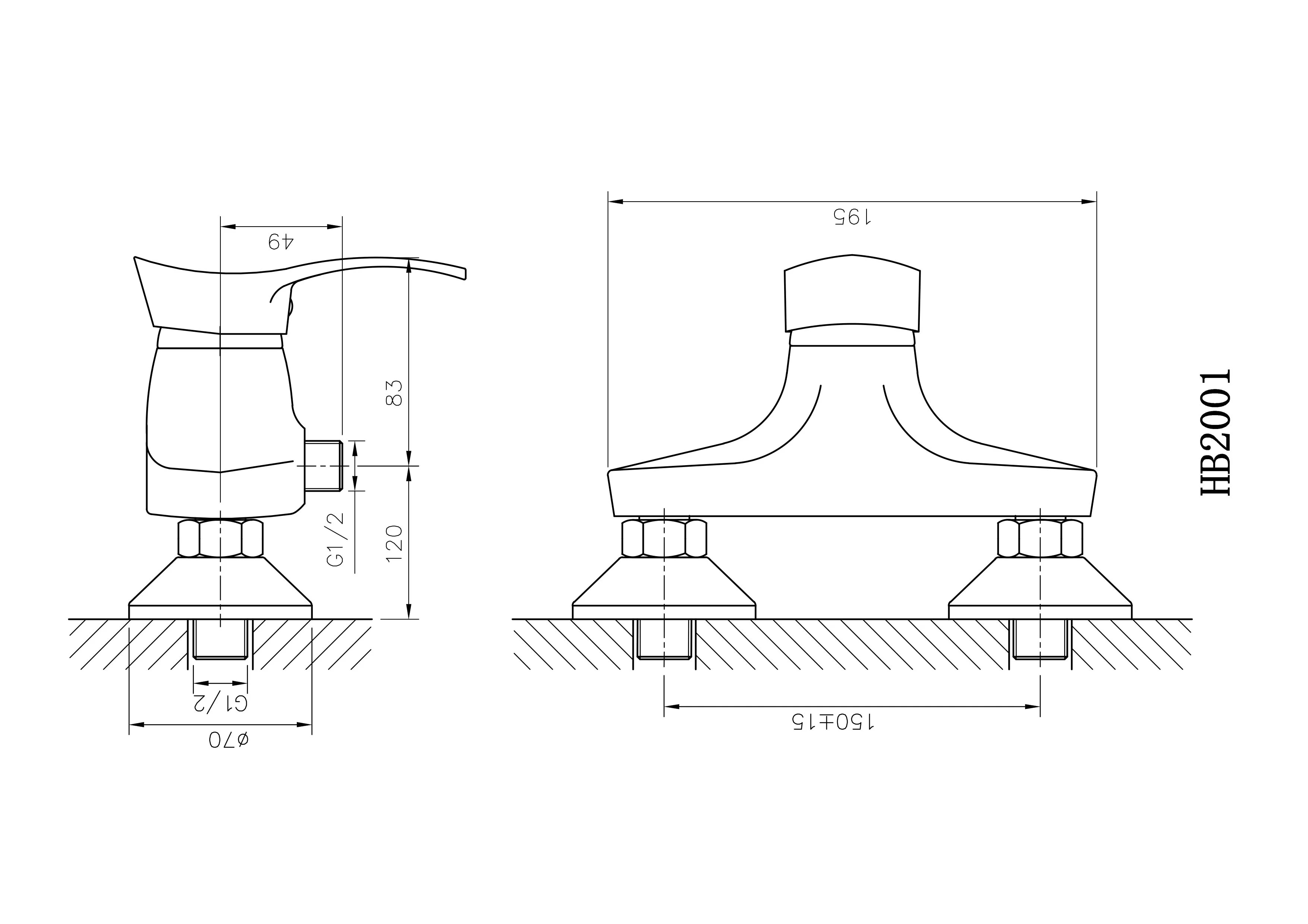 Смеситель однорычажный для душа HAIBA HB2001 Хром