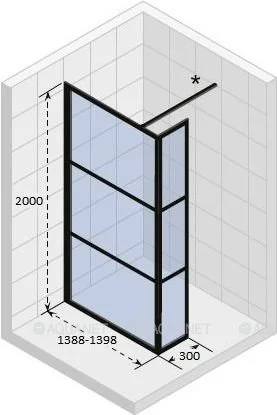 Душевая перегородка 140x200 RIHO SZ GRID GB402