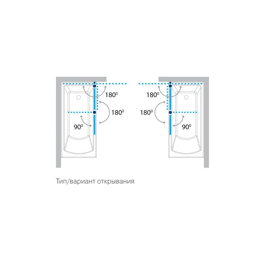 Шторка на ванну 2-секционная 115х140 Koller Pool QP97L профиль хром стекло матовое