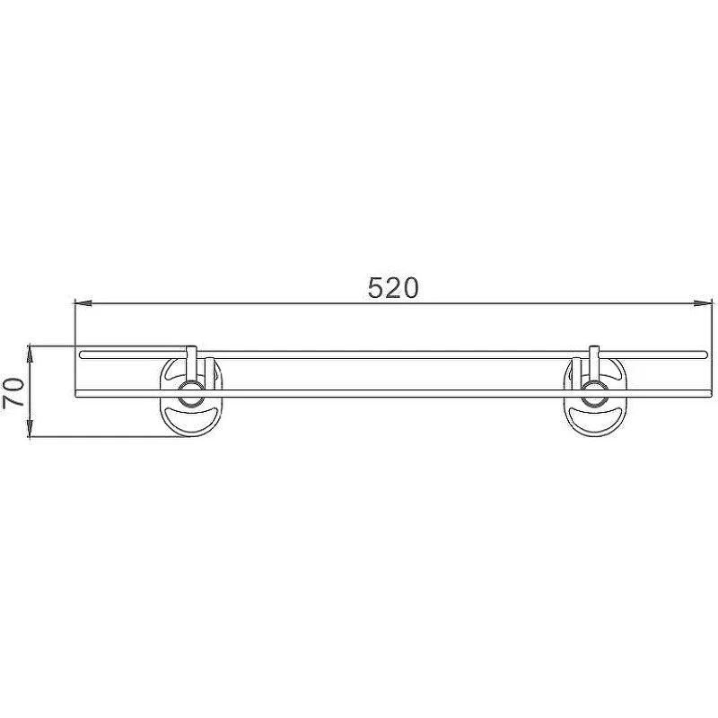 Полка стеклянная 1-ярусная 52 см HAIBA HB1907-1