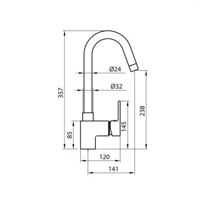 Смеситель для кухни Koller Pool ROUND ARC RA0500