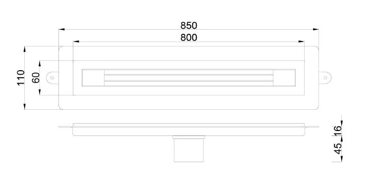 Душевой лоток Boheme B&T INFINITY 80см, нерж.сталь МАТ. ЗОЛОТО