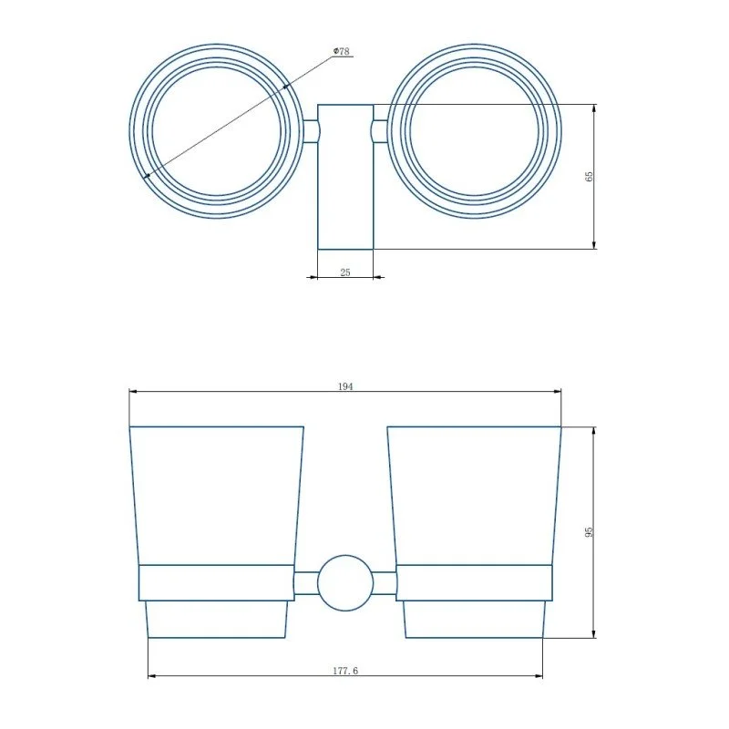 Держатель для стакана двойной Haiba HB8408-4