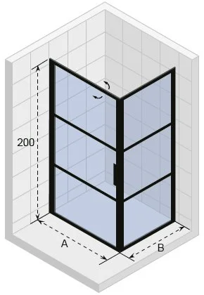 Душевое ограждение 100x80x200 RIHO SZ GRID GB201