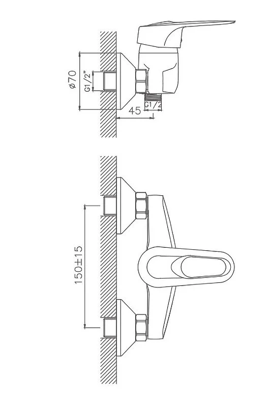 Смеситель однорычажный для душа HAIBA CRON CN2004