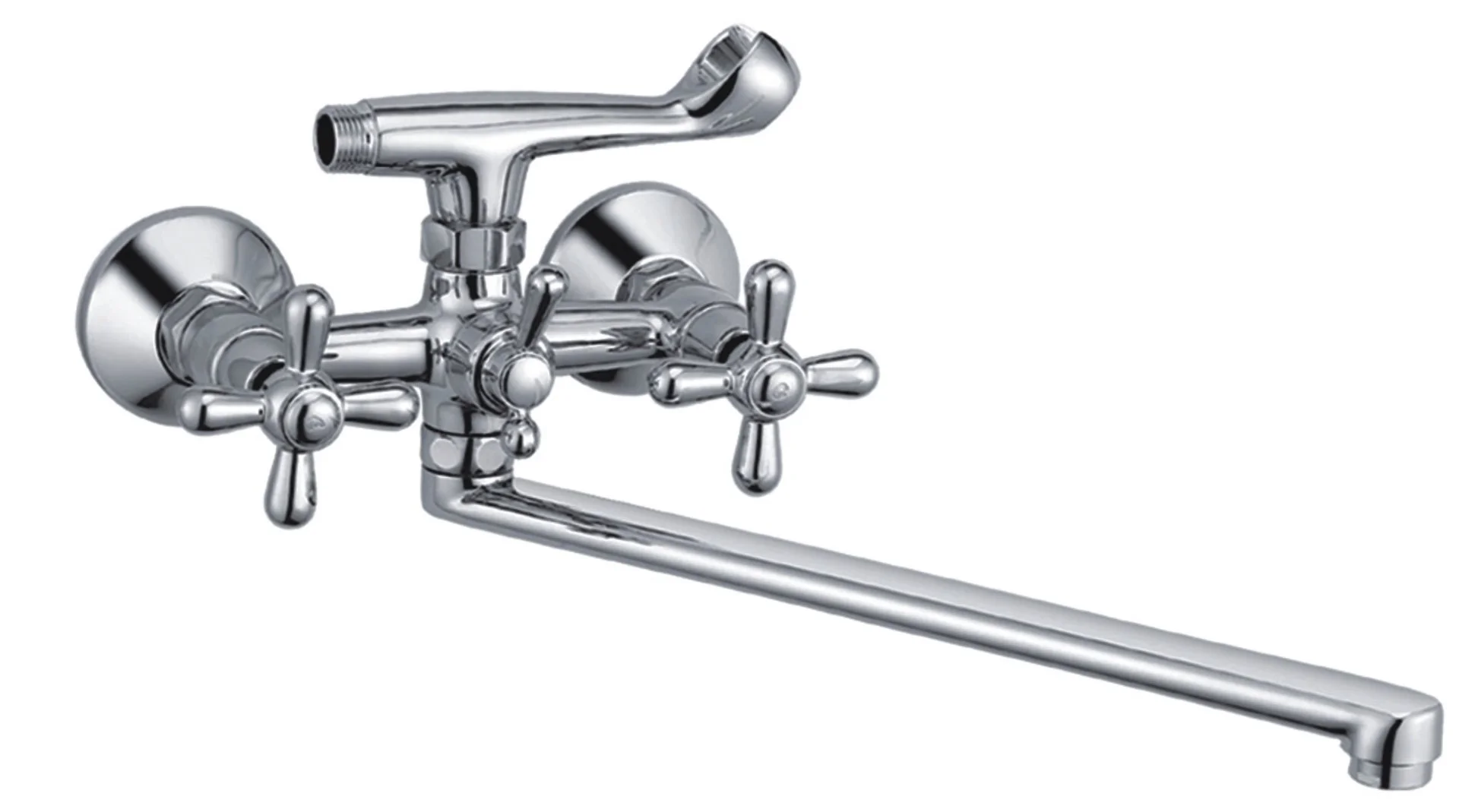 Смеситель двуручковый для ванны длинный излив HAIBA HB2125 Хром