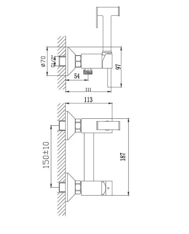 Душ гигиенический со смесителем Haiba HB5510-7