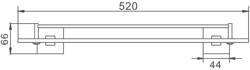 Полка стеклянная 1 ярусная Haiba HB8607