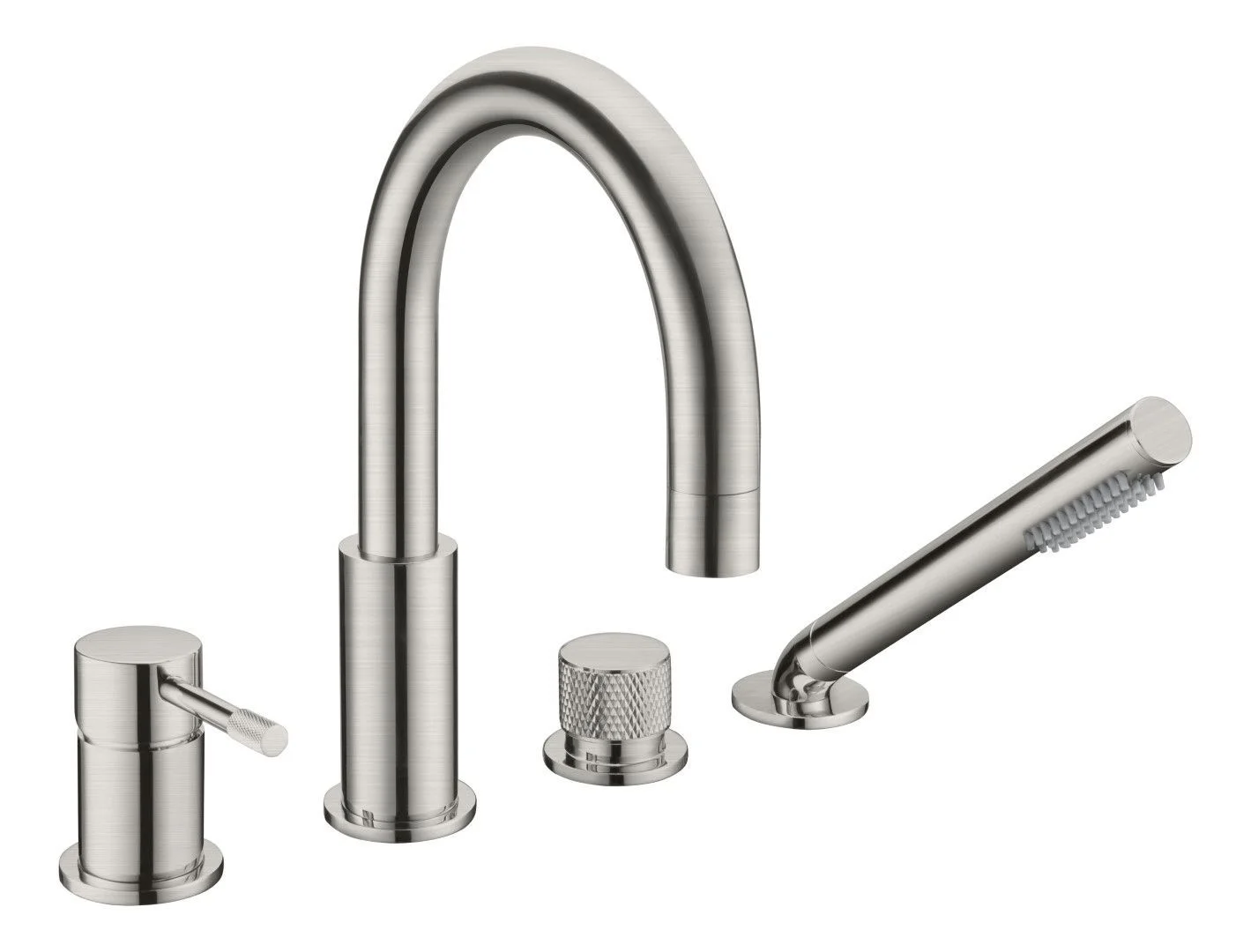 Смеситель врезной на борт ванны  Boheme UNO 460-NB никель