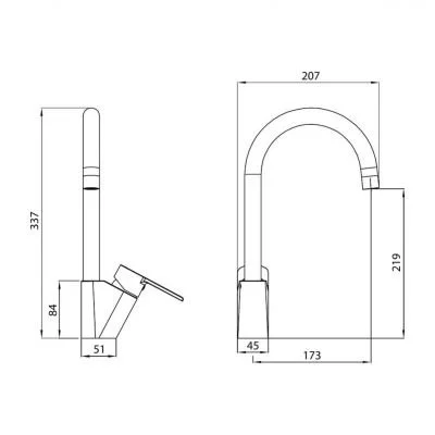 Смеситель кухни Koller Pool KVADRO ARC КА0500
