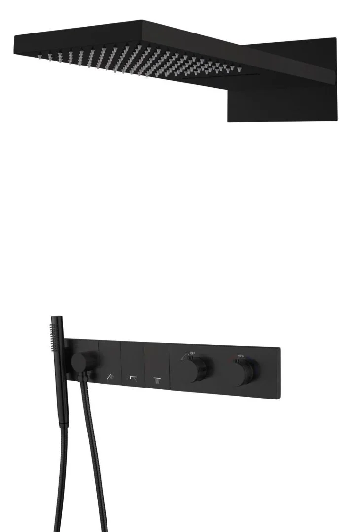 Встроенная душевая система 55х45х110 см Boheme ZODIAC 133-B черный