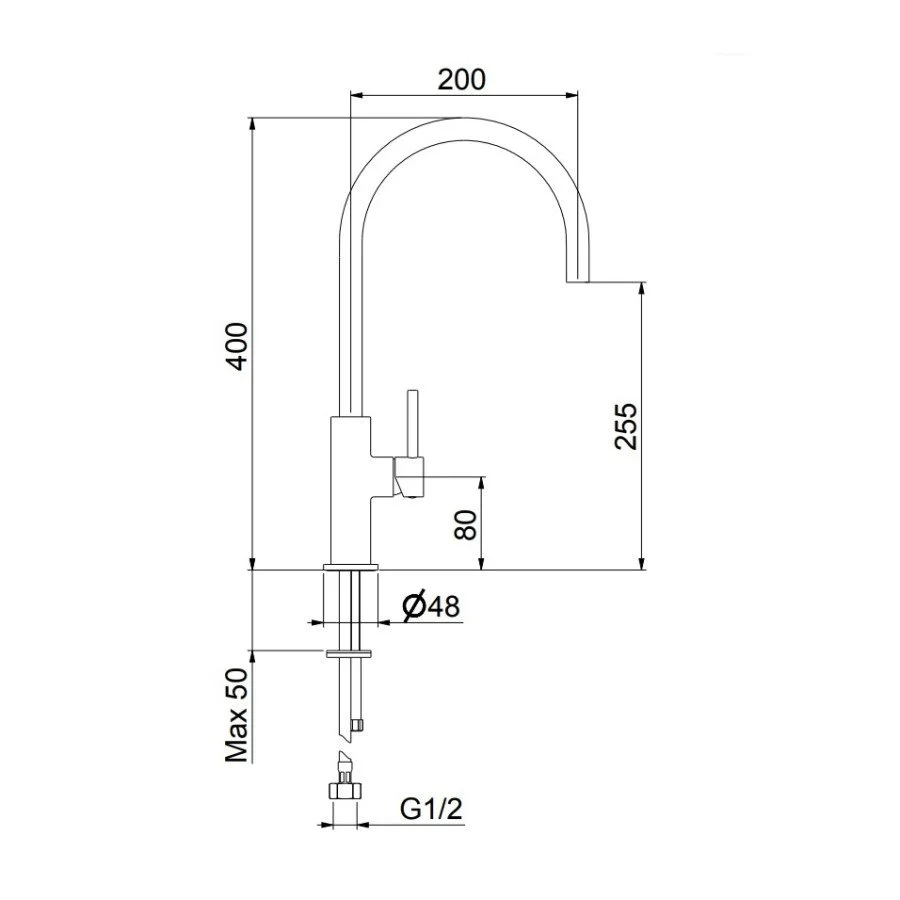 Смеситель для кухни Webert Oblique OB920302015, хром