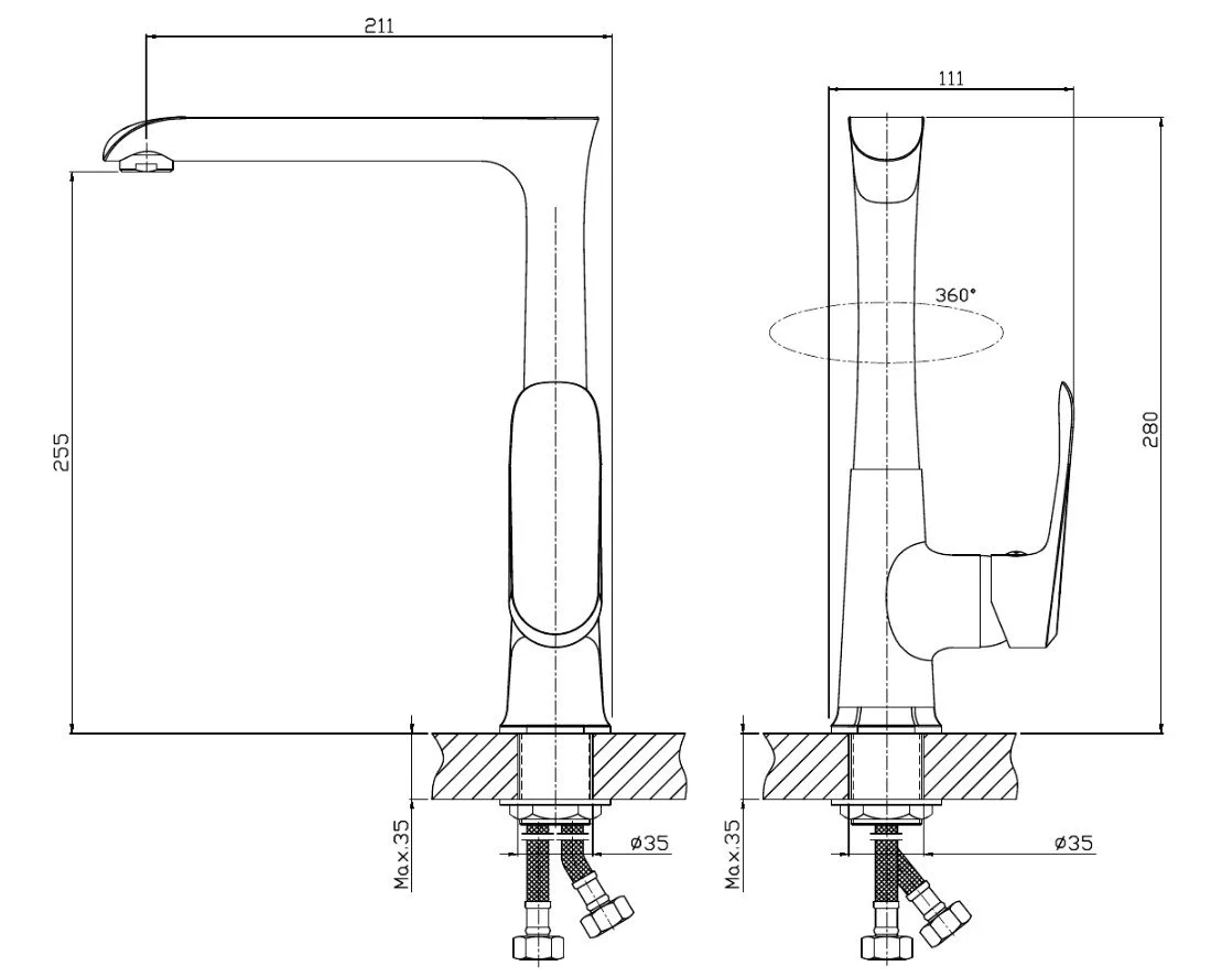 Смеситель для кухни Koller Pool AQUA AQ0500