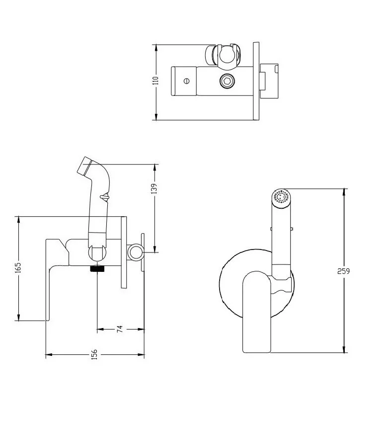 Душ гигиенический со смесителем Haiba HB55505