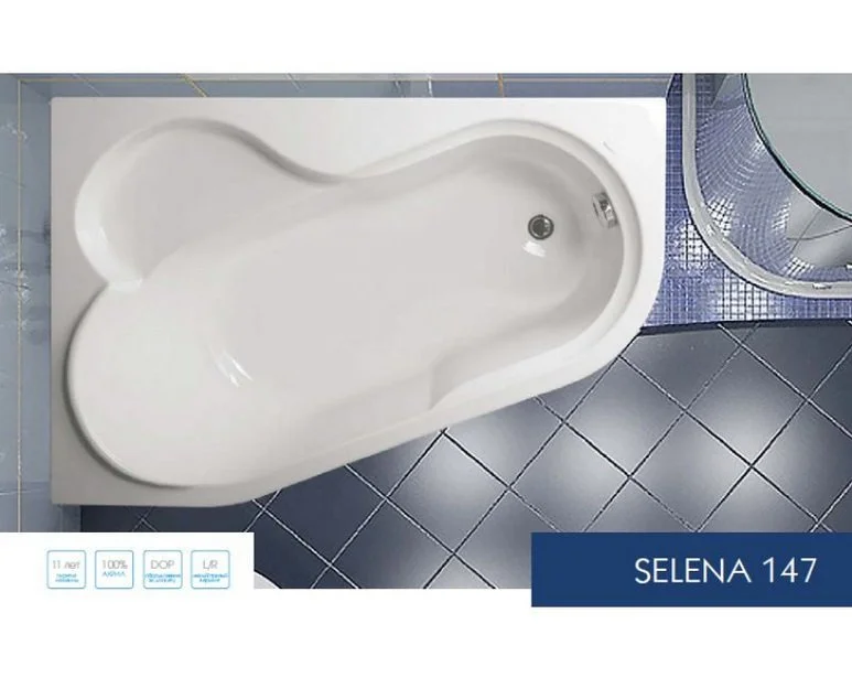 Акриловая ванна VAGNERPLAST SELENA 160x105 Left
