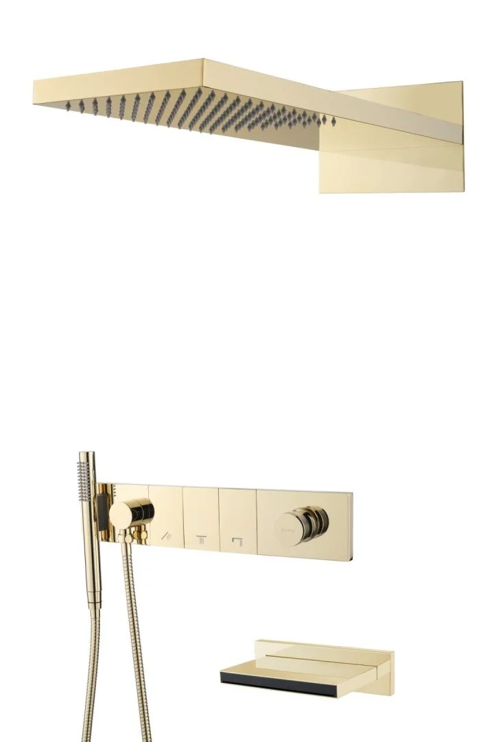 Встроенная душевая система 55х45х140 см Boheme ZODIAC 132-2-MG матовый золото