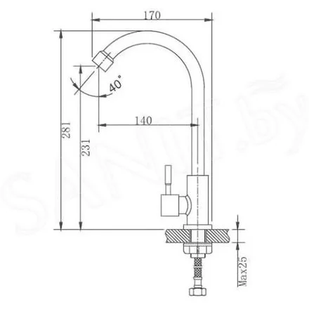 Моно смеситель для кухни под одну воду Haiba HB4183