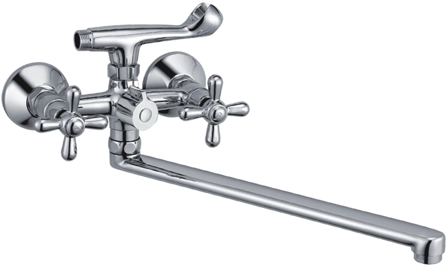 Смеситель двуручковый для ванны длинный излив HAIBA HB2225 Хром