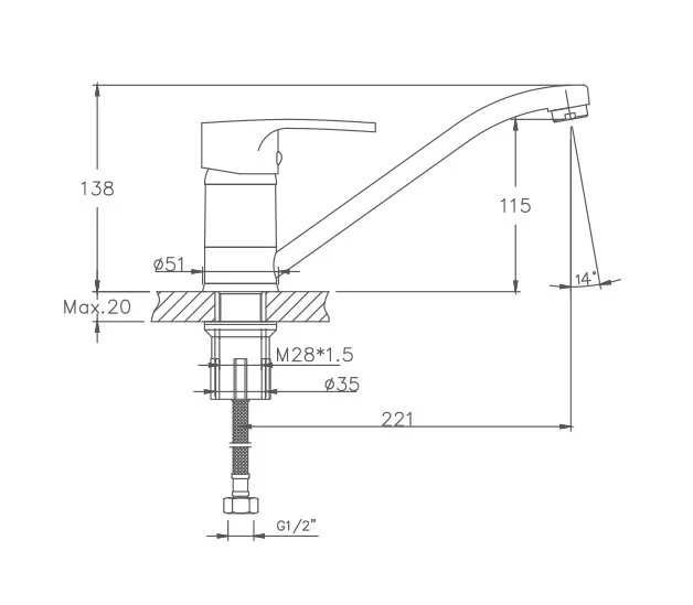 Смеситель для раковины Haiba CN4965