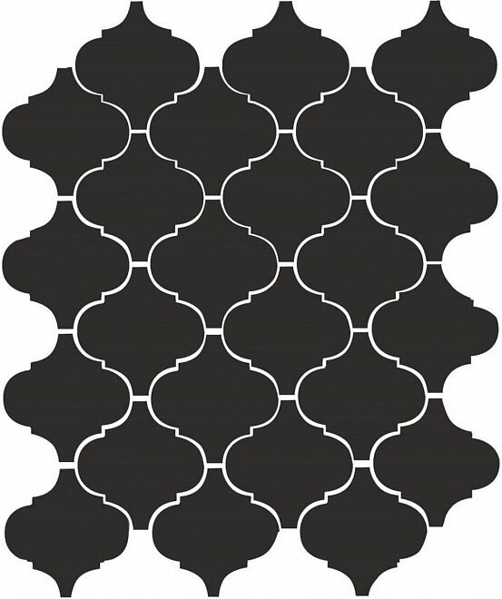 плитка настенная kerama marazzi арабески глянцевый 300x260 черный 65001 Черный